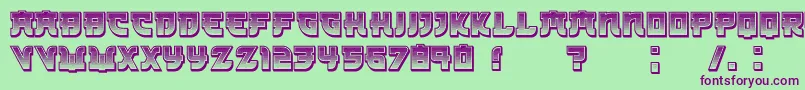 Kamikaze3DGradient Font – Purple Fonts on Green Background