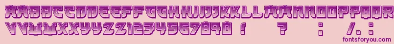 Kamikaze3DGradient-Schriftart – Violette Schriften auf rosa Hintergrund