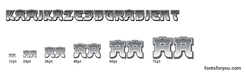 Размеры шрифта Kamikaze3DGradient