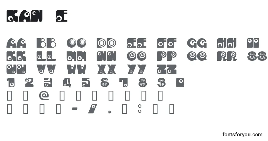 A fonte KAN E    – alfabeto, números, caracteres especiais