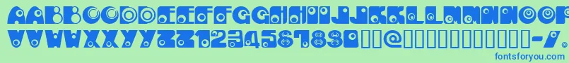 KAN E    Font – Blue Fonts on Green Background