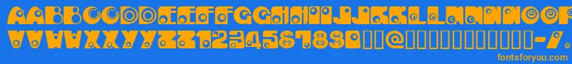 KAN E    Font – Orange Fonts on Blue Background