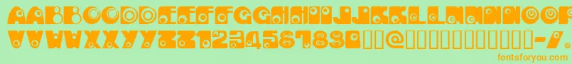 KAN E    Font – Orange Fonts on Green Background