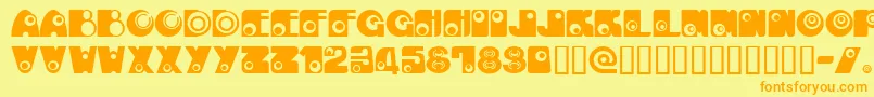 More about KAN E Font KAN E Font – Orange Fonts on Yellow Background