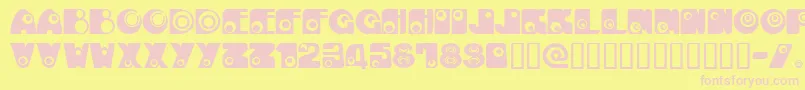 KAN E    Font – Pink Fonts on Yellow Background