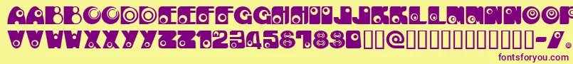 KAN E    Font – Purple Fonts on Yellow Background