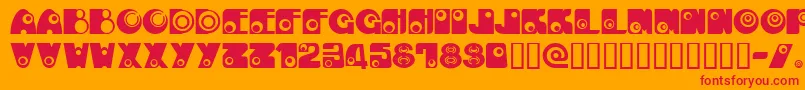 KAN E    Font – Red Fonts on Orange Background