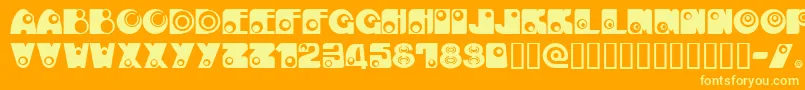 KAN E    Font – Yellow Fonts on Orange Background