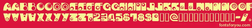 フォントKAN E    – 黄色の文字、赤い背景