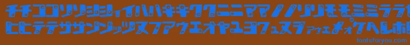 フォントKAN K    – 茶色の背景に青い文字