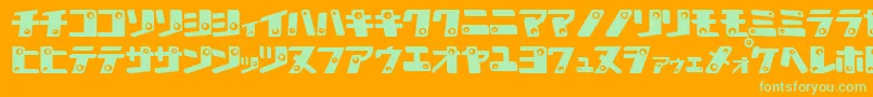Шрифт KAN K    – зелёные шрифты на оранжевом фоне