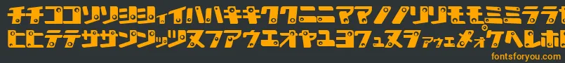 KAN K   -Schriftart – Orangefarbene Schriften auf schwarzem Hintergrund