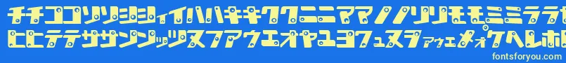 フォントKAN K    – 黄色の文字、青い背景