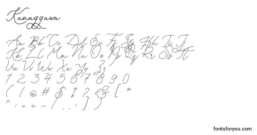 Schriftart Kanaggawa – Alphabet, Zahlen, spezielle Symbole