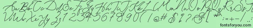フォントKanaggawa – 緑の背景に黒い文字