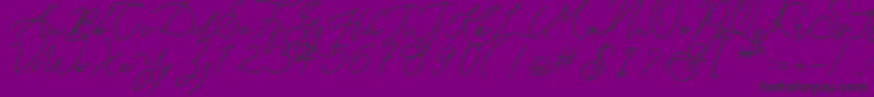 Kanaggawa-Schriftart – Schwarze Schriften auf violettem Hintergrund