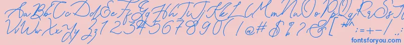 Kanaggawa Font – Blue Fonts on Pink Background