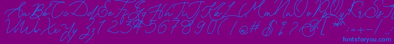 Kanaggawa Font – Blue Fonts on Purple Background