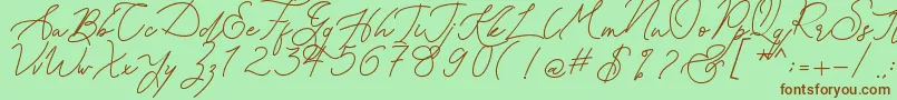 Kanaggawa Font – Brown Fonts on Green Background