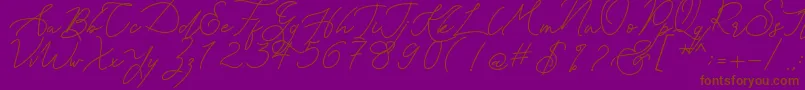 Kanaggawa-Schriftart – Braune Schriften auf violettem Hintergrund