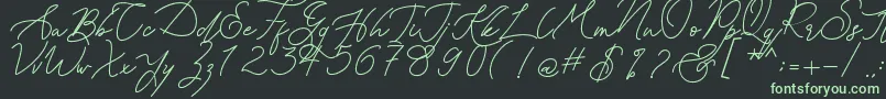Kanaggawa Font – Green Fonts on Black Background