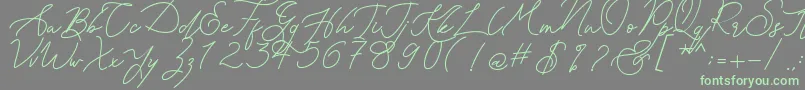 Kanaggawa Font – Green Fonts on Gray Background