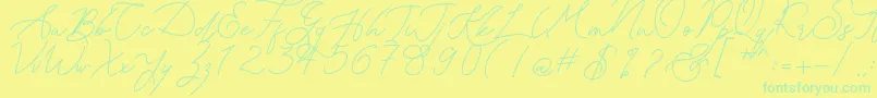 Kanaggawa Font – Green Fonts on Yellow Background