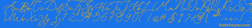 More about Kanaggawa Font Kanaggawa Font – Orange Fonts on Blue Background