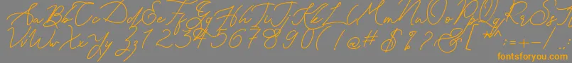 Kanaggawa Font – Orange Fonts on Gray Background