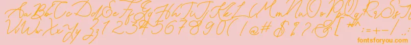 Kanaggawa Font – Orange Fonts on Pink Background