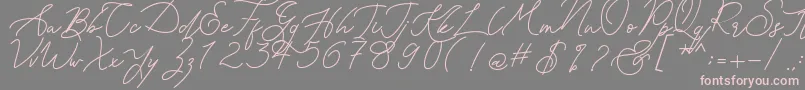 Kanaggawa-Schriftart – Rosa Schriften auf grauem Hintergrund