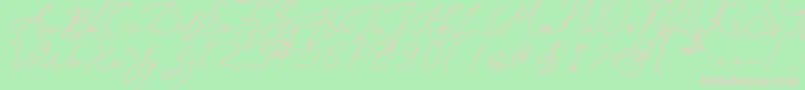 Шрифт Kanaggawa – розовые шрифты на зелёном фоне