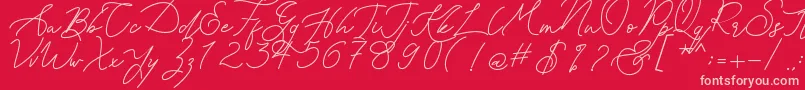 Kanaggawa Font – Pink Fonts on Red Background