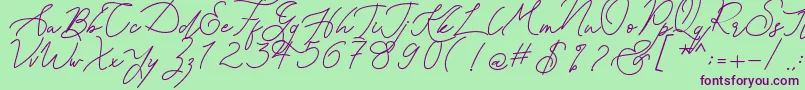 Kanaggawa Font – Purple Fonts on Green Background