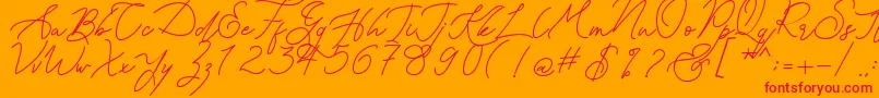 フォントKanaggawa – オレンジの背景に赤い文字