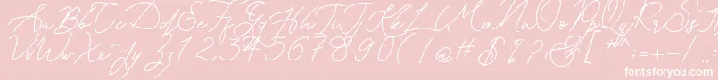 Шрифт Kanaggawa – белые шрифты на розовом фоне