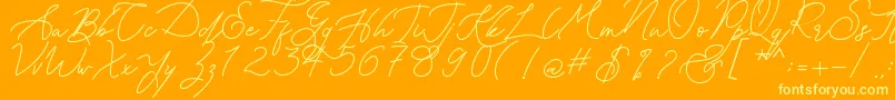 Kanaggawa Font – Yellow Fonts on Orange Background