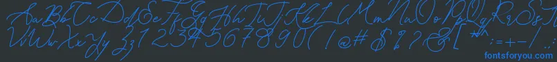 フォントKanaggawa – 黒い背景に青い文字