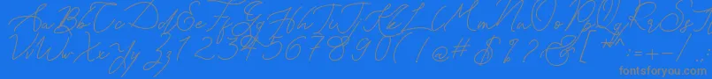 Kanaggawa-Schriftart – Graue Schriften auf blauem Hintergrund