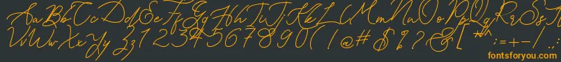 フォントKanaggawa – 黒い背景にオレンジの文字