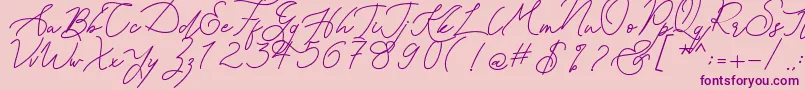 Kanaggawa Font – Purple Fonts on Pink Background