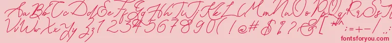 Kanaggawa-Schriftart – Rote Schriften auf rosa Hintergrund