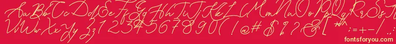 Kanaggawa Font – Yellow Fonts on Red Background