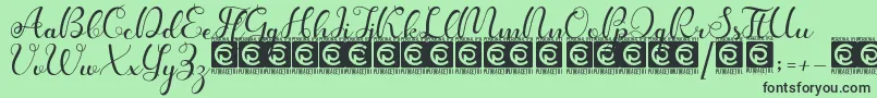 Kanaya PersonalUse Font – Black Fonts on Green Background