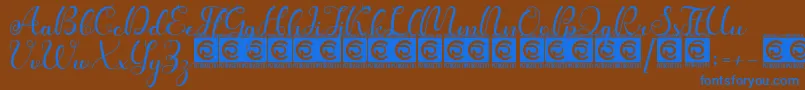 Kanaya PersonalUse Font – Blue Fonts on Brown Background