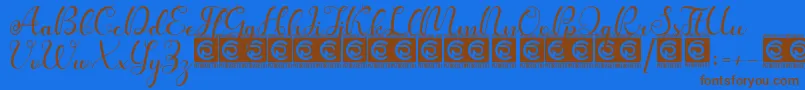 Шрифт Kanaya PersonalUse – коричневые шрифты на синем фоне