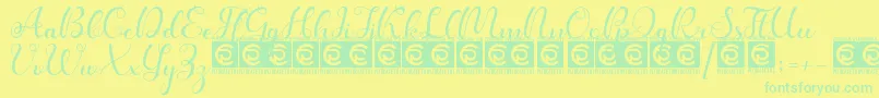 Kanaya PersonalUse Font – Green Fonts on Yellow Background
