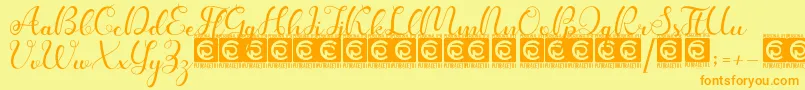 Kanaya PersonalUse Font – Orange Fonts on Yellow Background