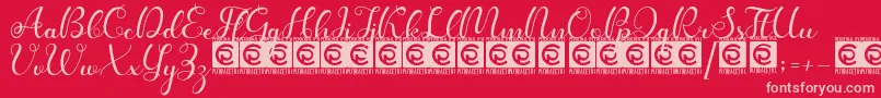 Kanaya PersonalUse-Schriftart – Rosa Schriften auf rotem Hintergrund