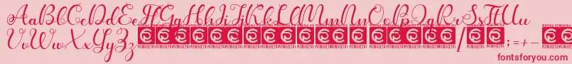 Kanaya PersonalUse Font – Red Fonts on Pink Background